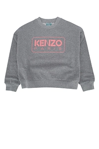 Kenzo Kids Logo-Printed MÉLange-Effect Crewneck Sweatshirt