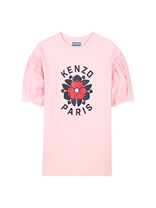 Kenzo Kids Logo Puff Sleeve Dress