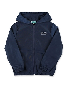 Kenzo Kids Logo-Printed Zipped Hooded Windbreaker Jacket