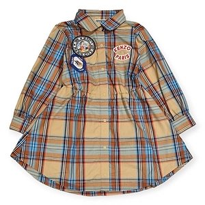 Kenzo Kids Plaid-Check Button-Up Shirt Dress
