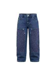 Kenzo Kids Puzzle-Embroidered Straight-Leg Jeans