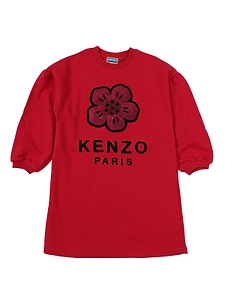 Kenzo Kids Round Neck Flower-Motif Dress
