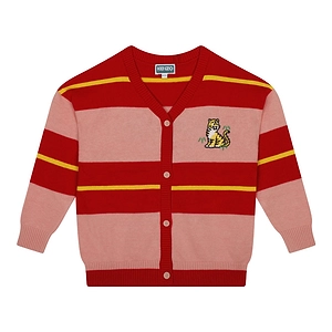 Kenzo Kids Striped Button-Up V-Neck Cardigan