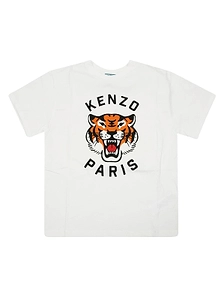 Kenzo Kids Tiger Head-Motif Crewneck T-Shirt