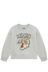 Kenzo Kids Tiger-Embroidered Crewneck Sweatshirt