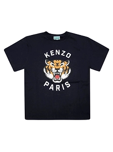 Kenzo Kids Tiger Head-Motif Crewneck T-Shirt
