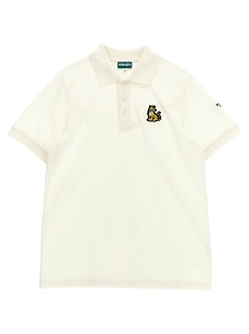 Kenzo Kids Tiger Embroidered Short Sleeved Polo Shirt