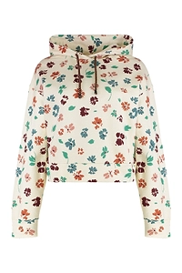 Kristina Ti Cropped Floral Cotton Hoodie