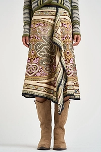 Paisley Print Midi Skirt