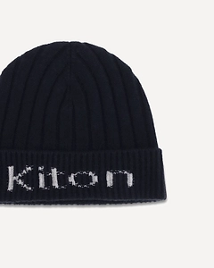 Kiton Ribbed Logo Beanie Hat