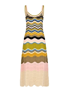 La Doublej Wave Knit Midi Dress
