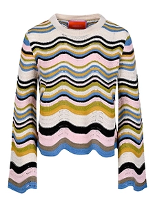 La Doublej Wavy Knit Knitted Top
