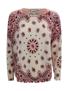 Kujten Mela Bandana Print Knitted Jumper