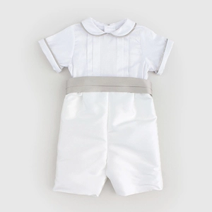 La Stupenderia Belted-Waist Short Sleeved Romper