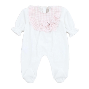 Ruffled Gingham-Pattern Bow Detailed Pajamas