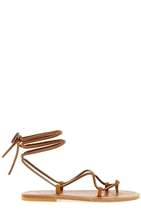 K.Jacques Bikini Toe-Ring Lace-Up Flat Sandals