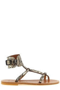 K.Jacques Caravelle Ankle Strap Flat Sandals