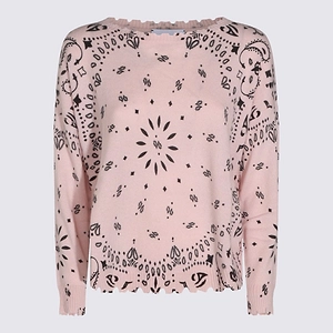 Mela Bandana Jacquard Distressed-Effect Knitted Sweater