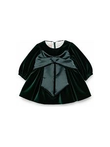 La Stupenderia Bow Detailed Crewneck Velvet Dress