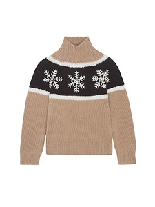 Kujten Snowflake Intarsia Knitted Sweater