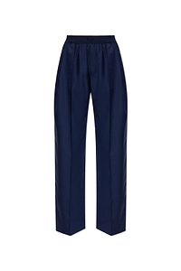 Logo Waistband Wide-Leg Pants