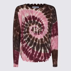 Kujten Tie-Dye Distressed-Hem Knitted Sweater