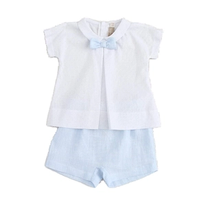 La Stupenderia Bow-Detailed Elasticated Waistband Shorts Set