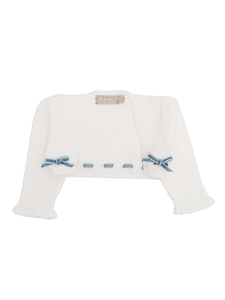 La Stupenderia Bow-Detailed Knitted Cardigan