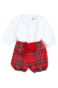 La Stupenderia Bow-Embellished Checked Two-Piece Suit