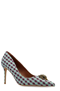 Kurt Geiger Belgravia Check Eagle Heeled Pumps
