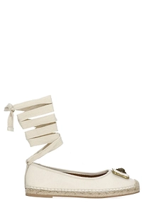 Kurt Geiger Ankle-Tie Logo Ballet Flats