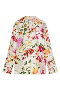Floral Print Pocket Long-Sleeve Shirt