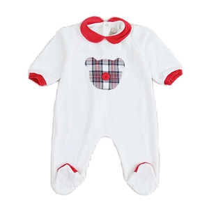 Checked Teddy Bear Straight-Leg Pajamas