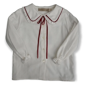 La Stupenderia Curved Hem Long-Sleeved Blouse