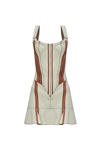 Knwls Scallop Paneled Mini Dress