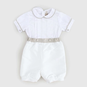 La Stupenderia Elasticated Waist Buttoned-Cuff Romper