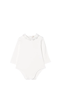 La Stupenderia Embroidered Long-Sleeved Bodysuit