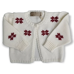 La Stupenderia Floral Intarsia Knit Long-Sleeved Cardigan