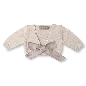 La Stupenderia Long-Sleeved Bow Fastened Cardigan