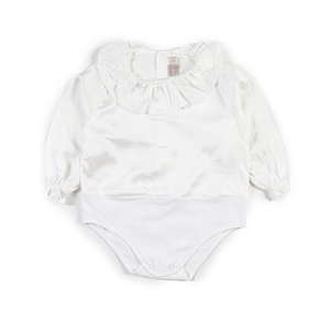 La Stupenderia Long Sleeved Ruffled Satin Suit