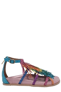 Kurt Geiger Fringe Embellished Flat Sandals