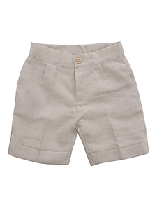 Pleated Turn-Up Hem Shorts
