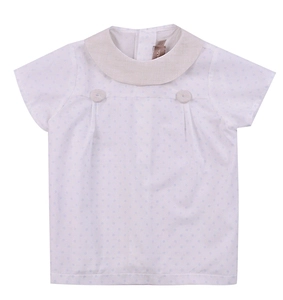 Polka Dot Printed Short-Sleeved Blouse