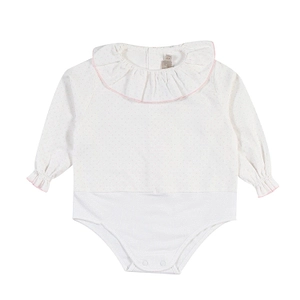La Stupenderia Polka Dot Printed Ruffled Bodysuit