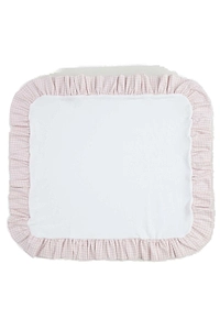 Ruffled Checked-Trim Blanket