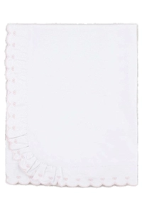 La Stupenderia Ruffled-Detail Bow Embroidered Blanket