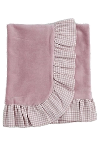 Ruffled Checked-Trim Blanket