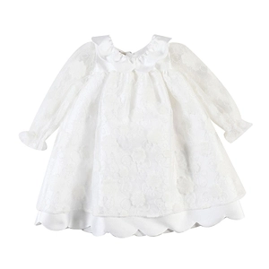 Scallop Collar Jacquard Dress
