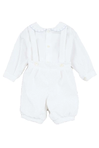 La Stupenderia Scalloped-Collar Suspender Straps Romper