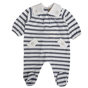 Star Detailed Striped Jumpsuit